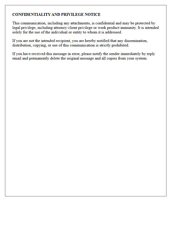 Confidentiality and Privilege Letter Clause