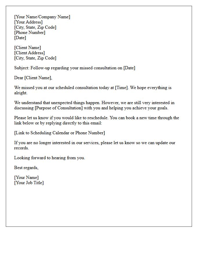 Missed Consultation Follow-Up Letter