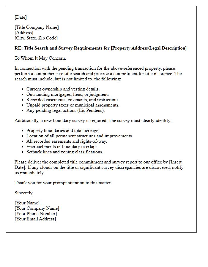 Title Search And Survey Requirements