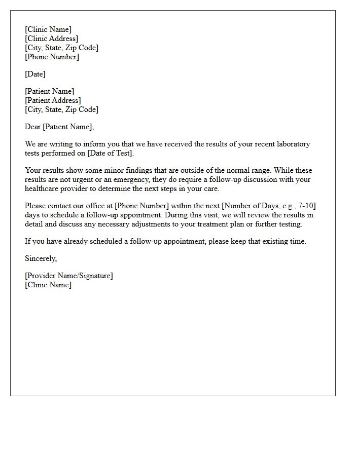 Non-Urgent Abnormal Laboratory Finding Recall Letter