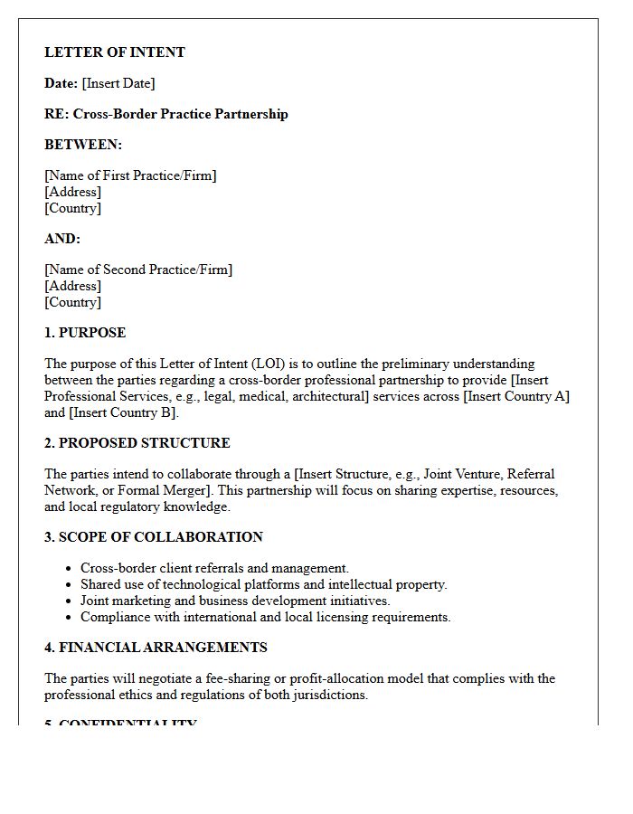 Cross-Border Practice Partnership Letter of Intent