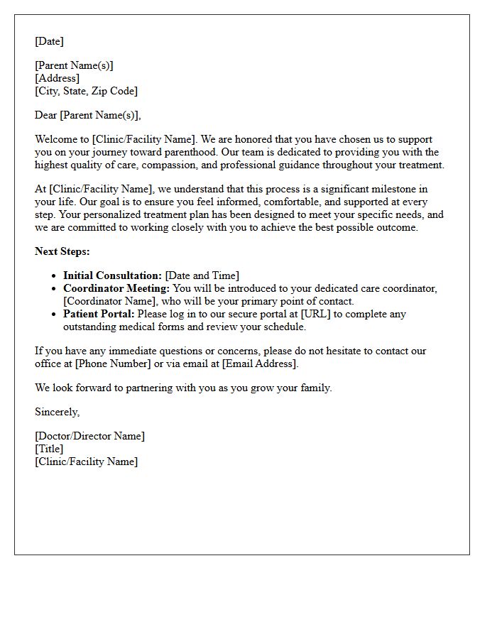 Future Parent Treatment Welcome Letter