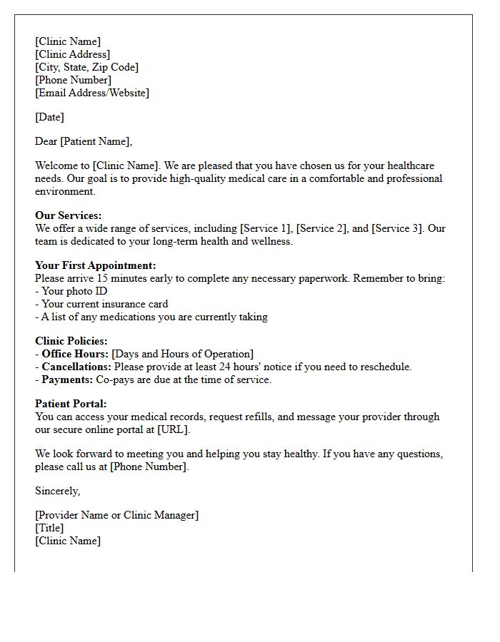 Patient Onboarding And Clinic Introduction Letter