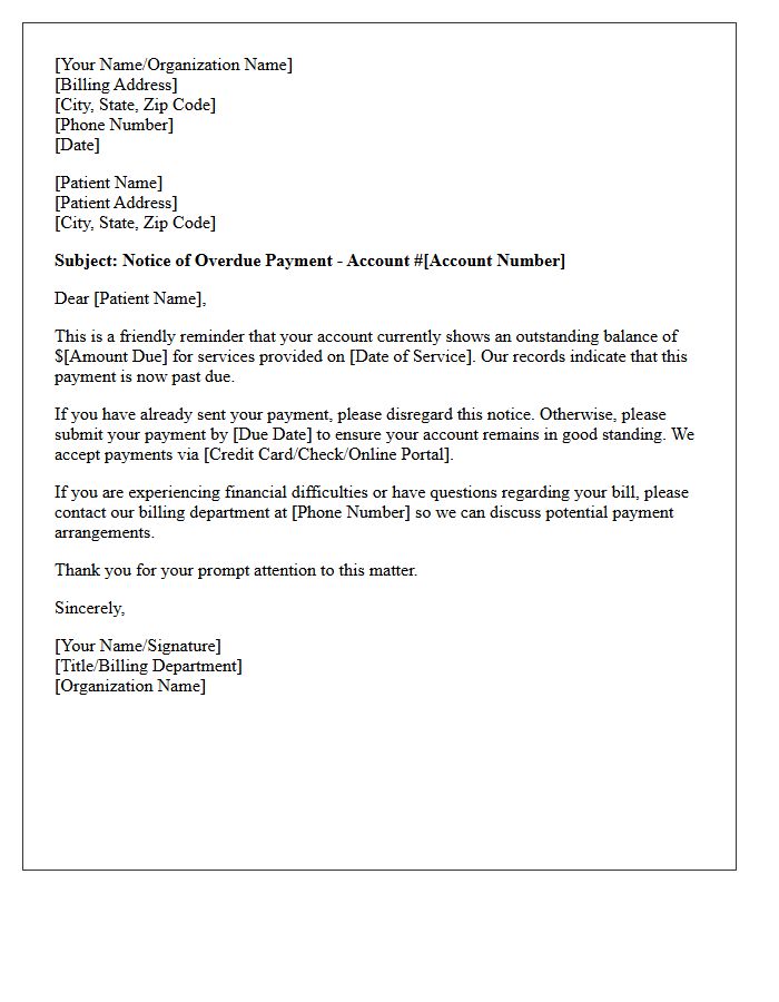 First Request Letter For Overdue Medical Payment