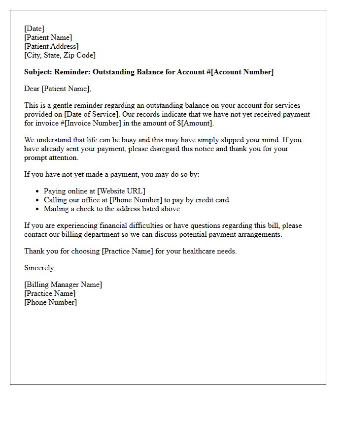 Gentle Overdue Patient Invoice Letter