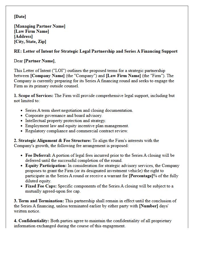 Strategic Law Firm Partnership Letter of Intent for Series A