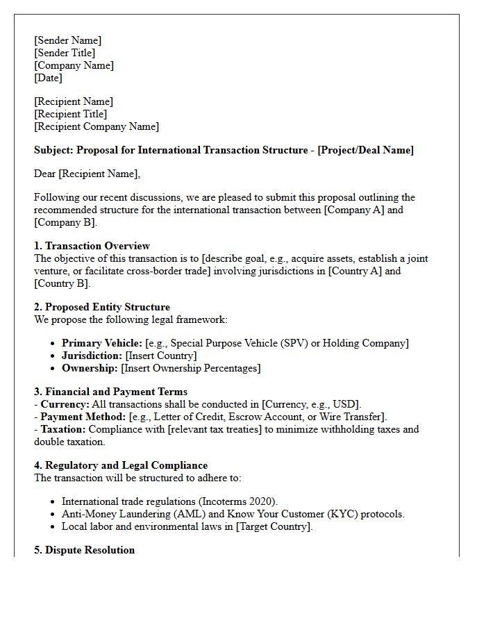 Proposed International Transaction Structure