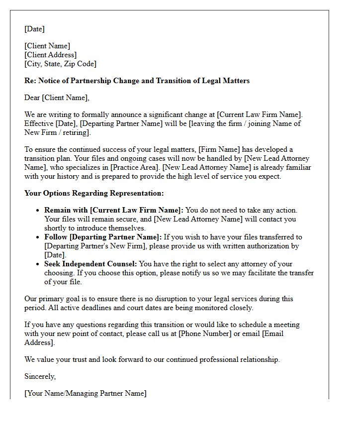 Law Firm Partnership And Client Transition