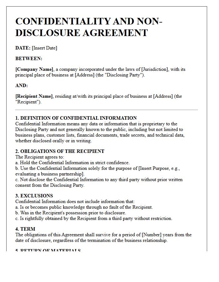 Confidentiality And Non-Disclosure Obligations