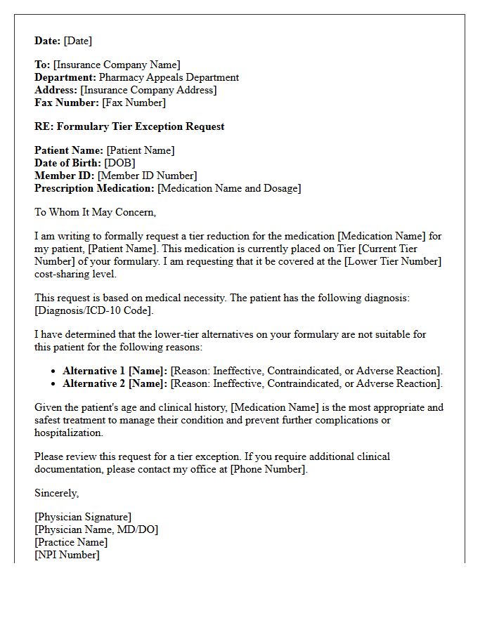 Senior Care Formulary Tier Reduction Authorization Letter