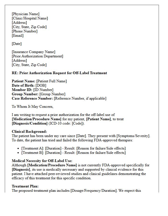 Insurance Pre-Approval Letter for Off-Label Treatment