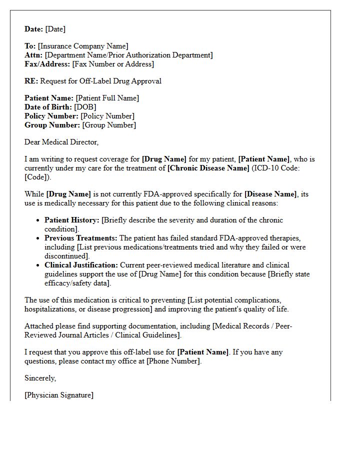 Chronic Disease Off-Label Drug Approval Letter