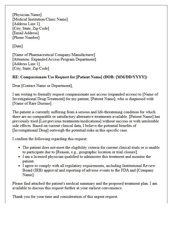 Rare Disease Compassionate Use Authorization Letter