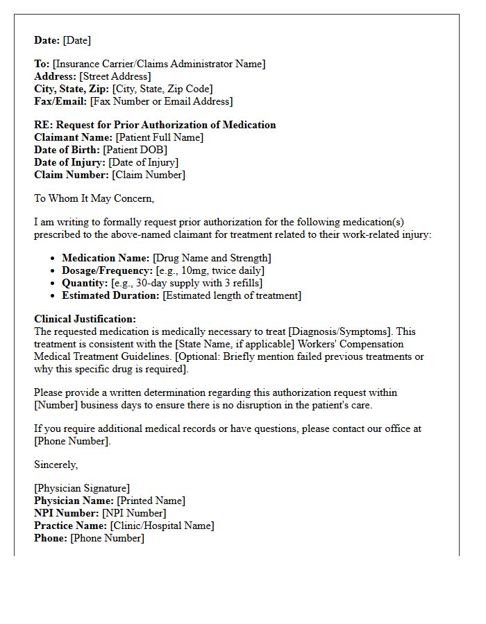 Prior Approval Workers Compensation Prescription Authorization Letter