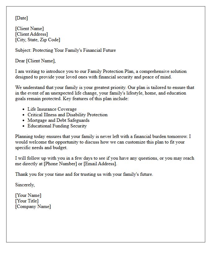 Family Protection Plan Introduction Letter