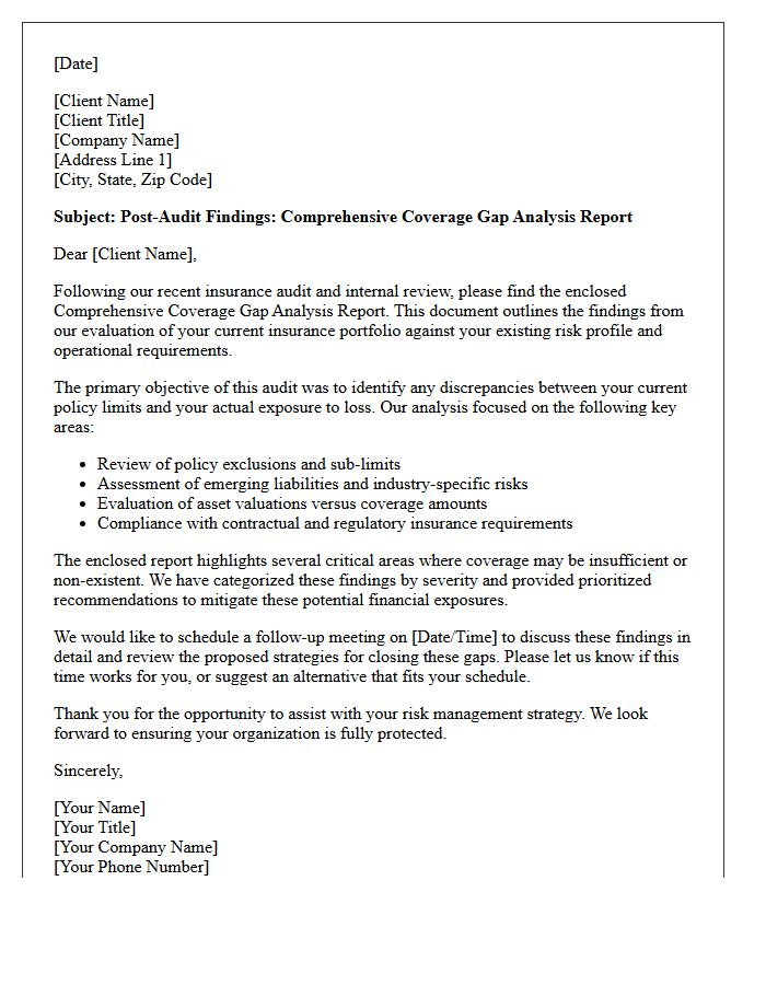 Post-Audit Findings Letter Detailing Your Comprehensive Coverage Gap Analysis Report