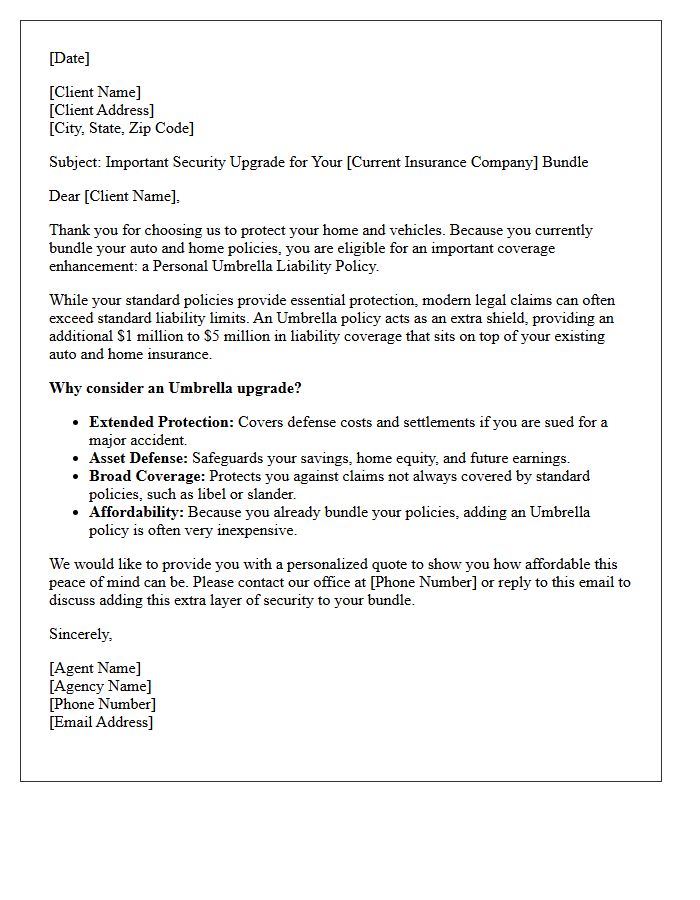 Auto And Home Bundle Umbrella Upgrade Letter