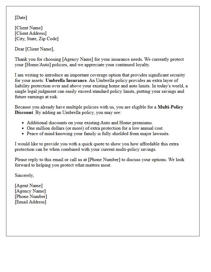 Multi-Policy Discount Umbrella Introduction Letter