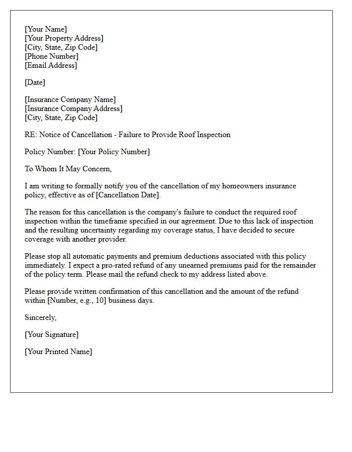 Homeowners Insurance Failure To Provide Roof Inspection Cancellation Letter
