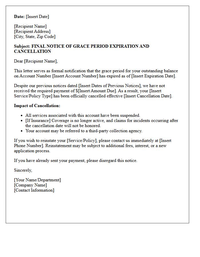 Final Notice of Grace Period Expiration and Cancellation Letter