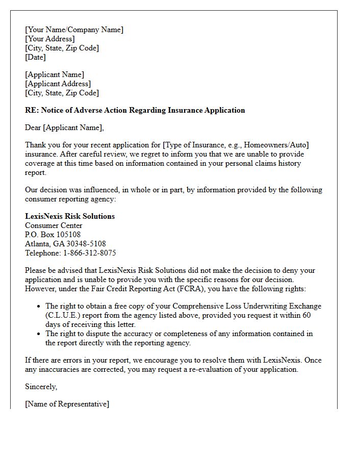 Comprehensive Loss Underwriting Exchange Report Denial Letter