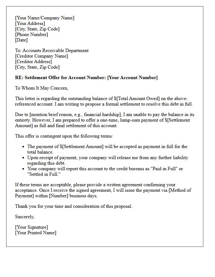 Accounts Receivable Division And Settlement Letter