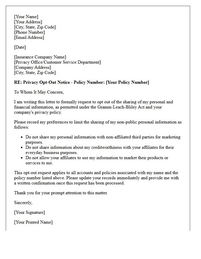 Standard Insurance Privacy Opt-Out Notice Letter