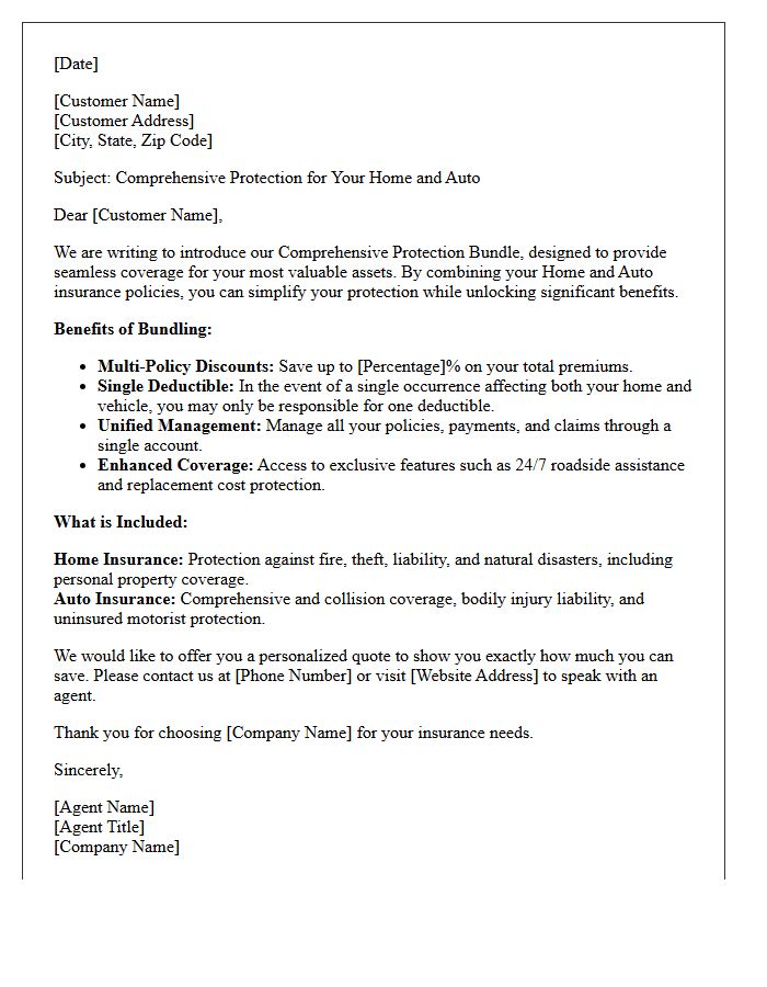 Comprehensive Protection Auto And Home Bundle Letter