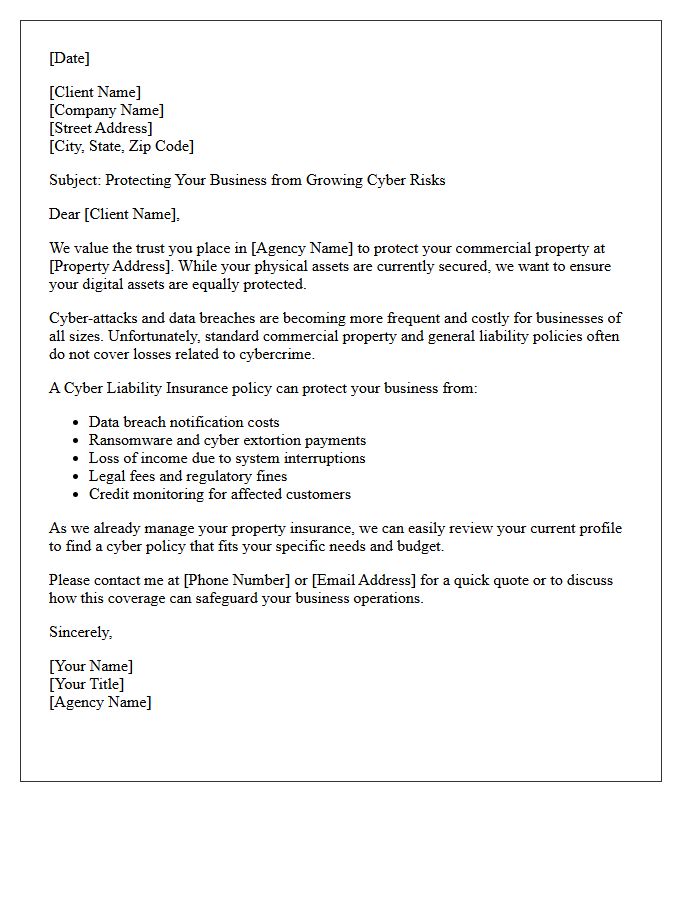 Commercial Property Client Cyber Liability Cross-Sell Letter