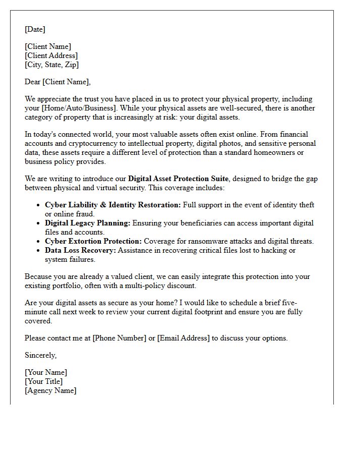 Protecting Digital Assets Beyond Physical Property Cross-Sell Letter