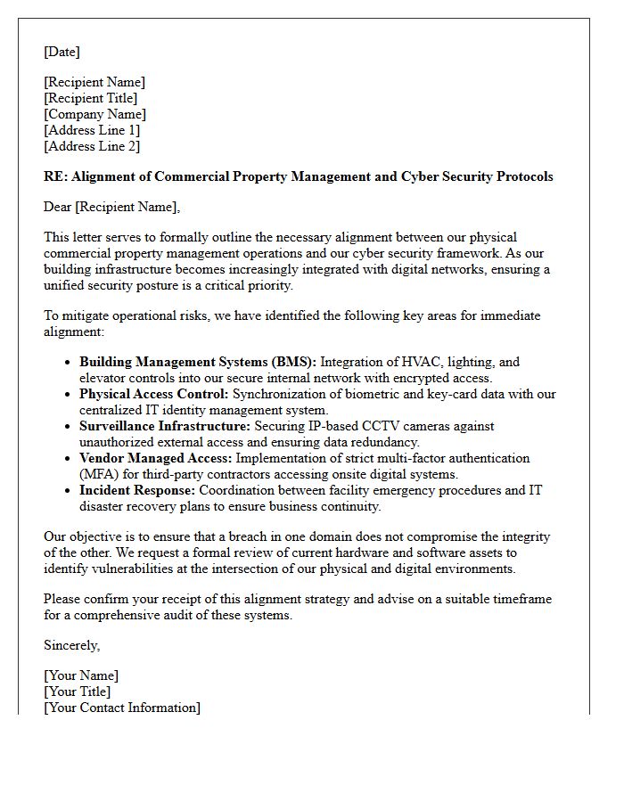 Comprehensive Commercial Property and Cyber Security Alignment Letter
