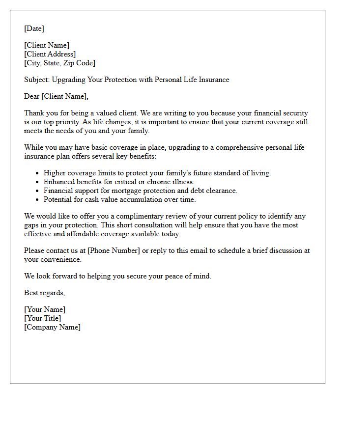 Upgrading Your Overall Protection with Personal Life Insurance Letter