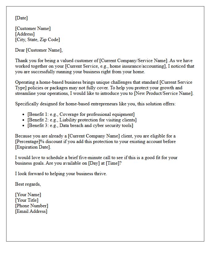 Home-Based Business Discovery Cross-Sell Letter