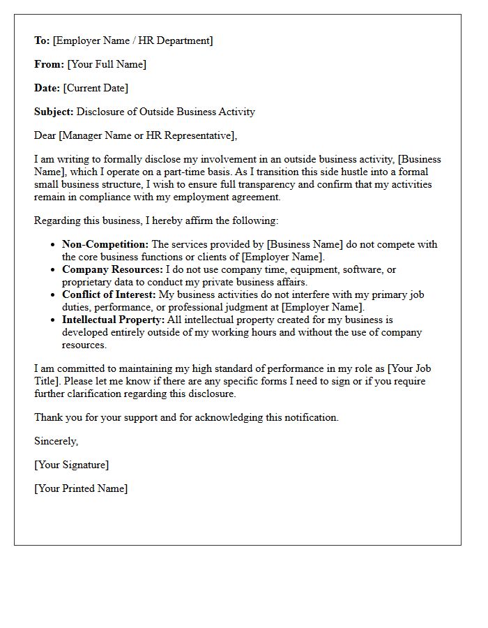 Side Hustle To Small Business Protection Letter