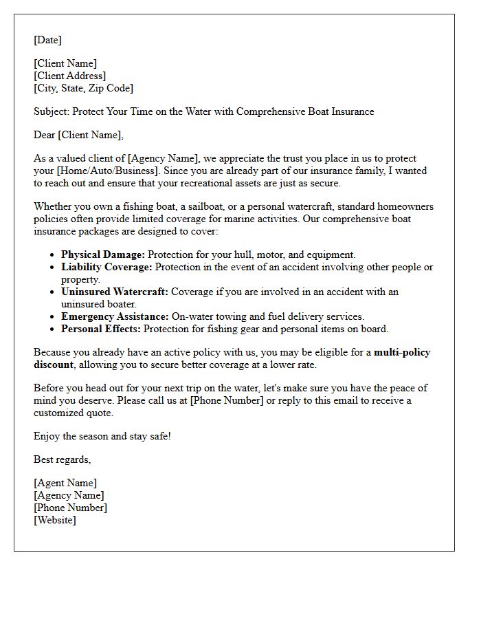 Comprehensive Boat Insurance Cross-Sell Letter
