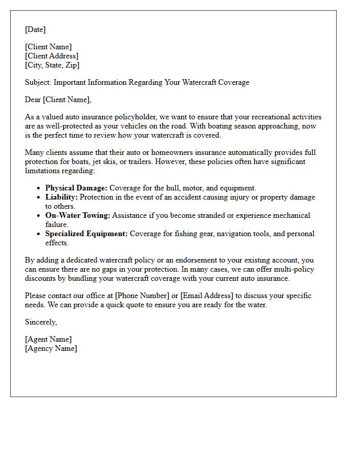 Navigating Watercraft Coverage Auto Client Letter