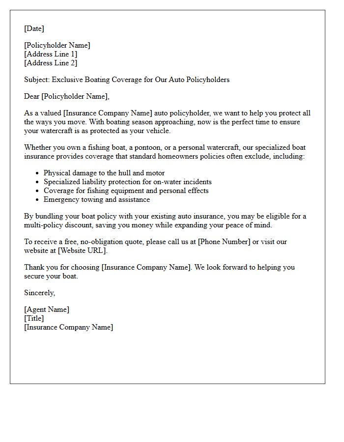 Secure Your Boat Auto Policyholder Letter