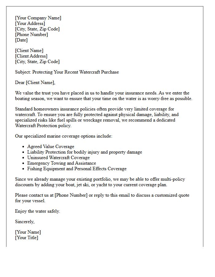 Existing Client Watercraft Protection Letter