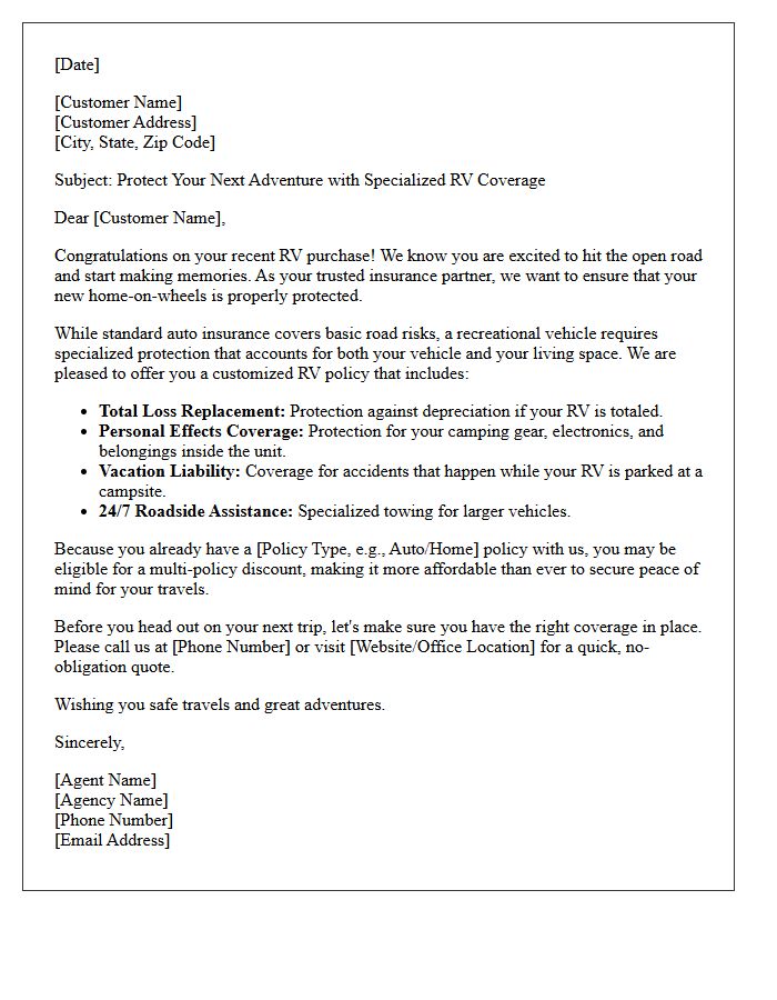 Protect Your Next Adventure RV Cross-Sell Letter