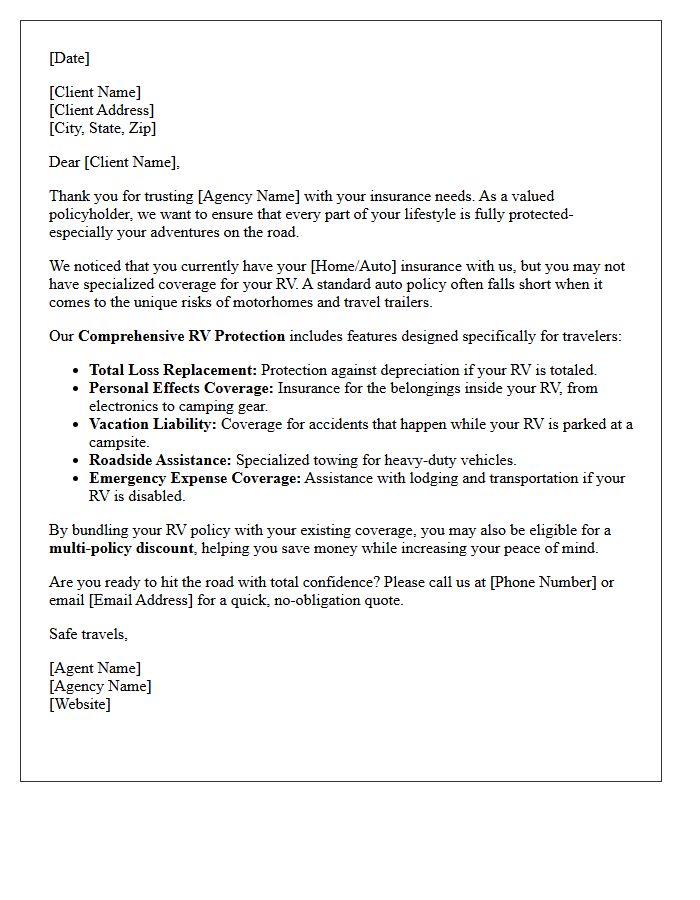 Comprehensive RV Protection Client Cross-Sell Letter