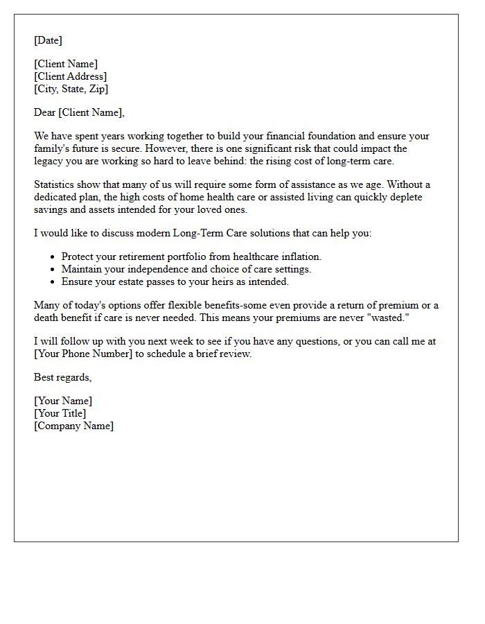 Protecting Your Legacy With A Long Term Care Cross-Sell Letter