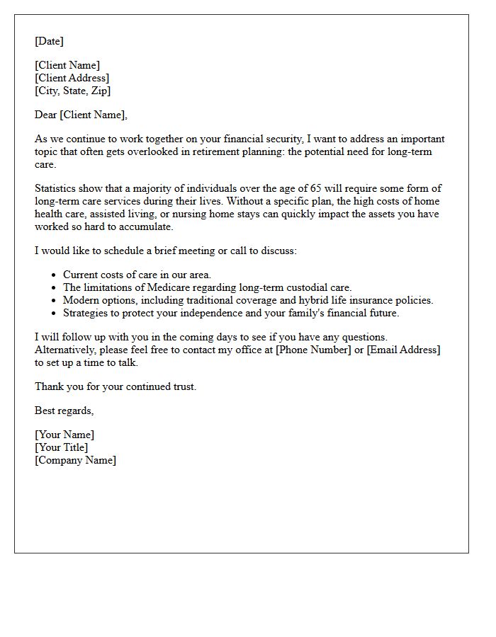 Existing Client Long Term Care Awareness Letter