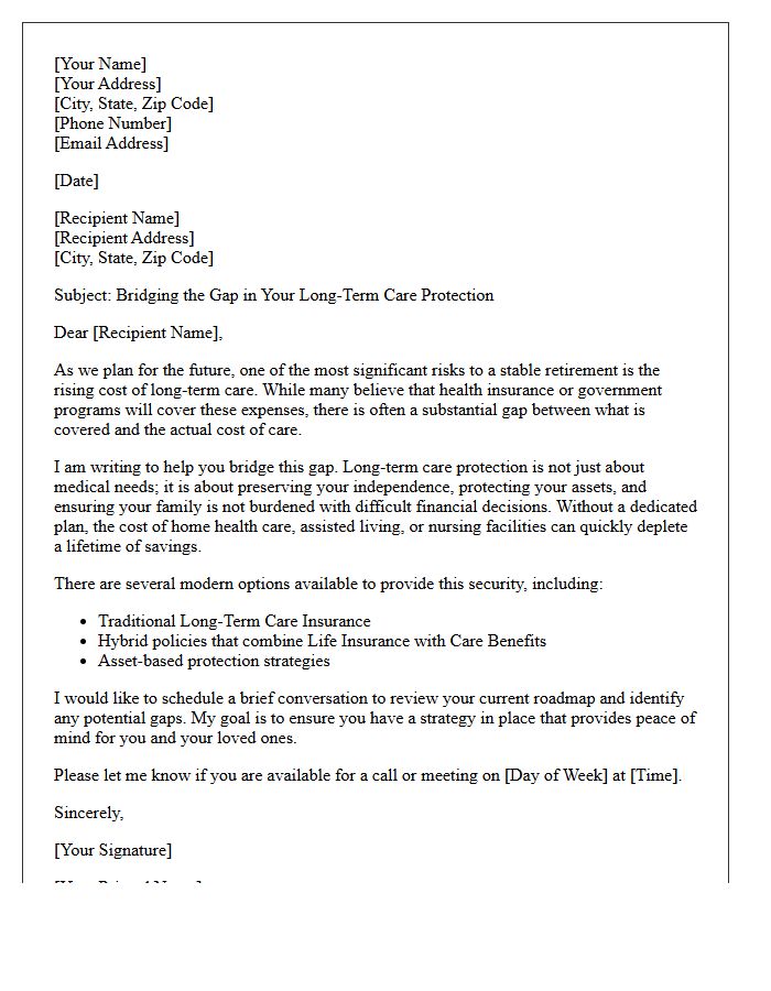 Bridging The Gap With A Long Term Care Protection Letter