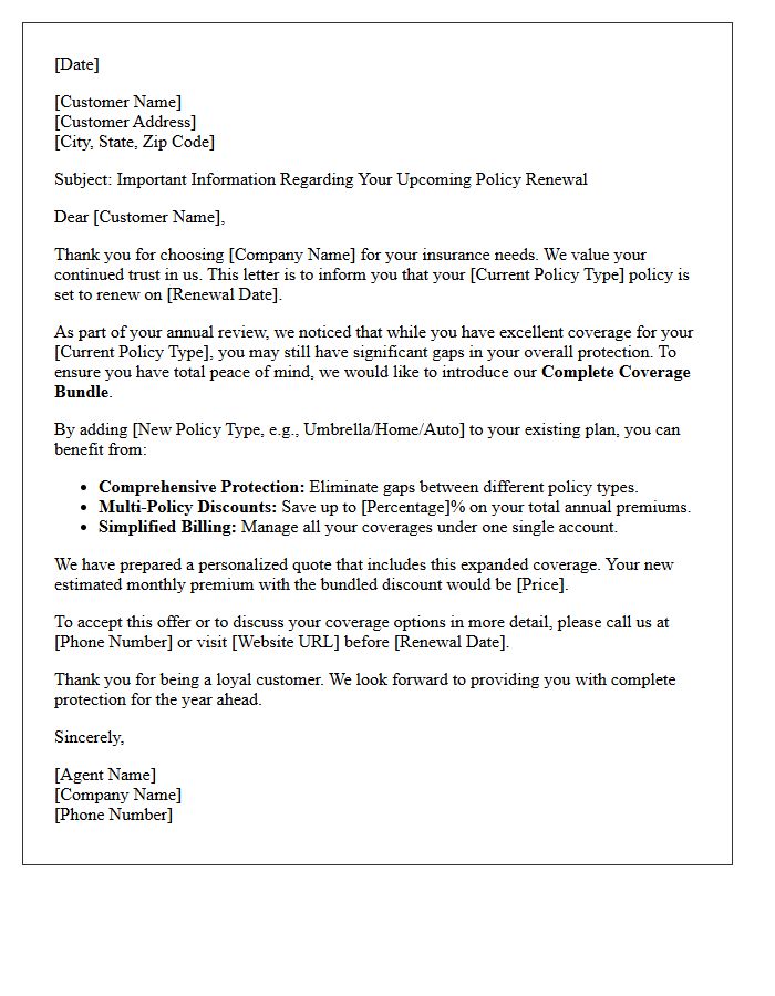 Annual Renewal Complete Coverage Cross-Sell Letter