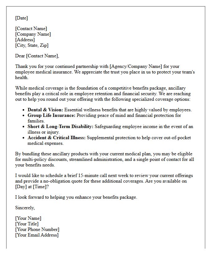 Employer Group Ancillary Benefits Cross-Sell Letter