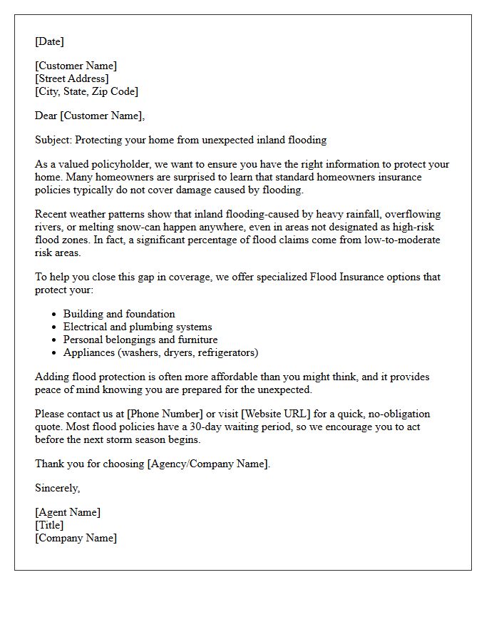 Inland Flooding Risk Awareness Cross-Sell Letter