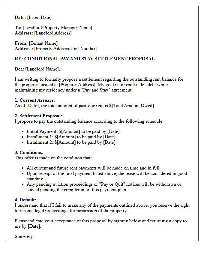 Conditional Pay And Stay Settlement Letter