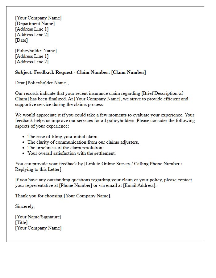 General Insurance Post-Claim Evaluation Letter