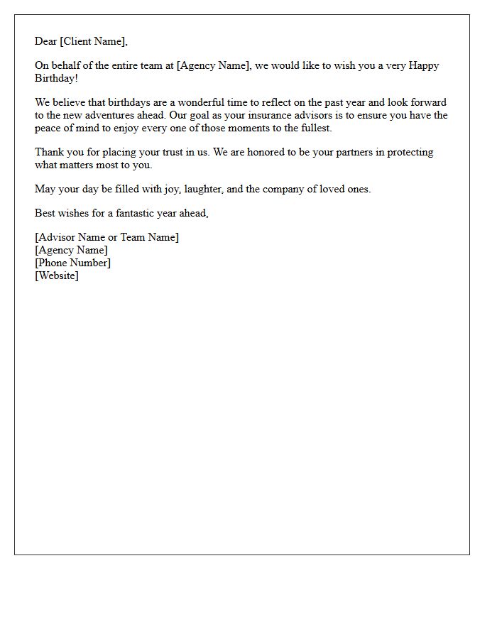 A Heartfelt Birthday Letter From Your Insurance Advisors