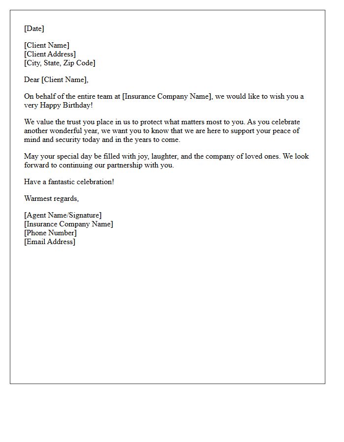 A Personalized Birthday Letter From Your Insurance Specialists